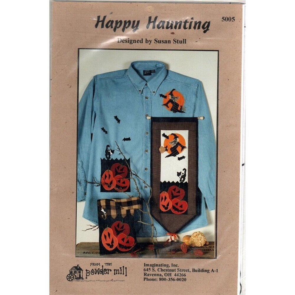 Powder Mill Misses Happy Haunting Halloween Embellishment Applique Pattern